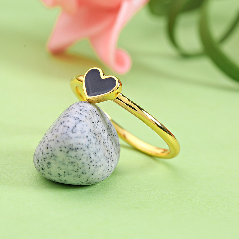 ALLOY RING ENAMEL HEART