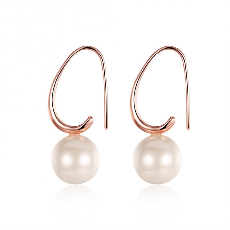 Brass Pearl Earring