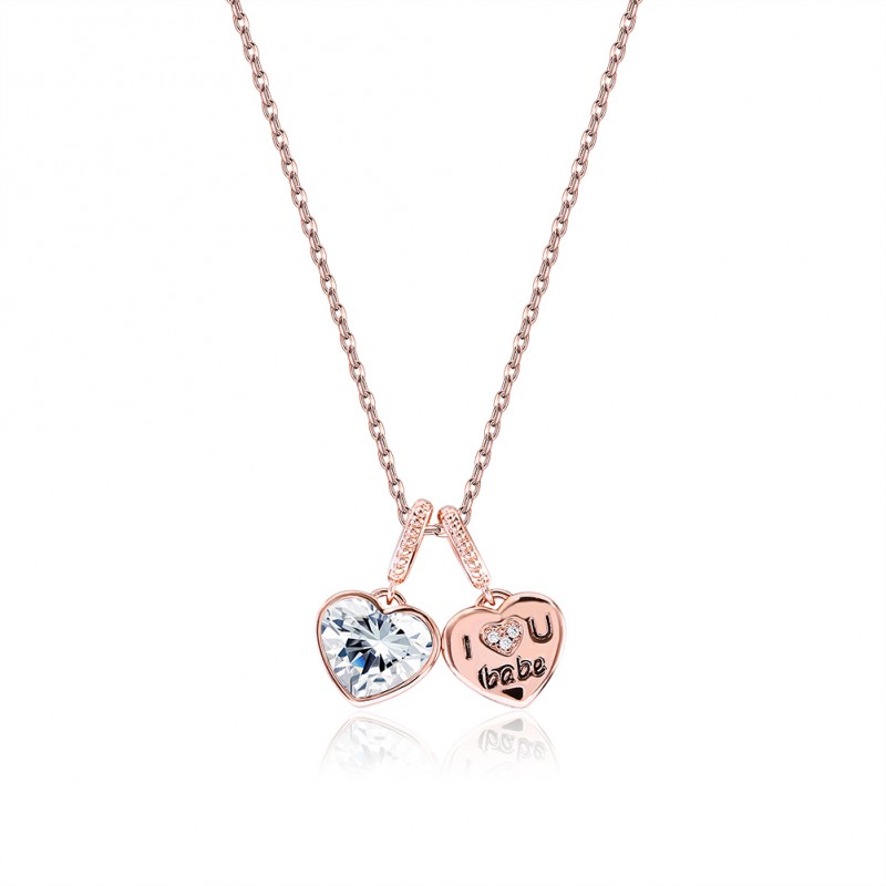 BRASS NECKLACE WITH ROSE GOLD PLATING 