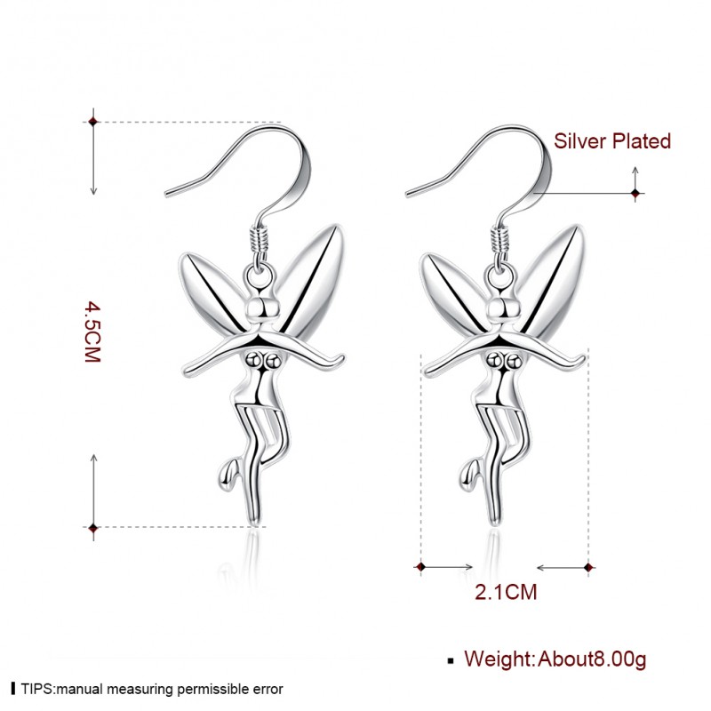 Brass earrings with silver plating