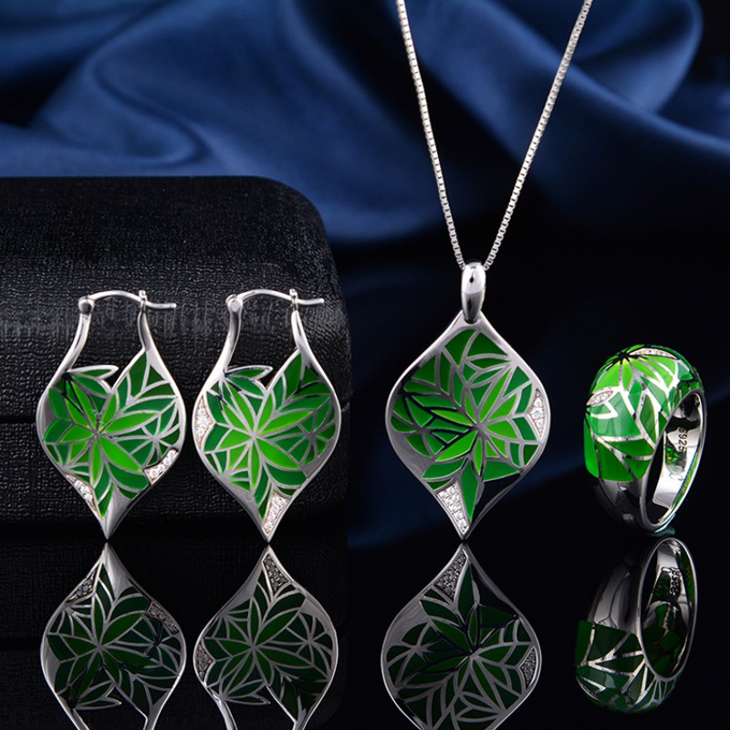 925silver enamel jewelry sets