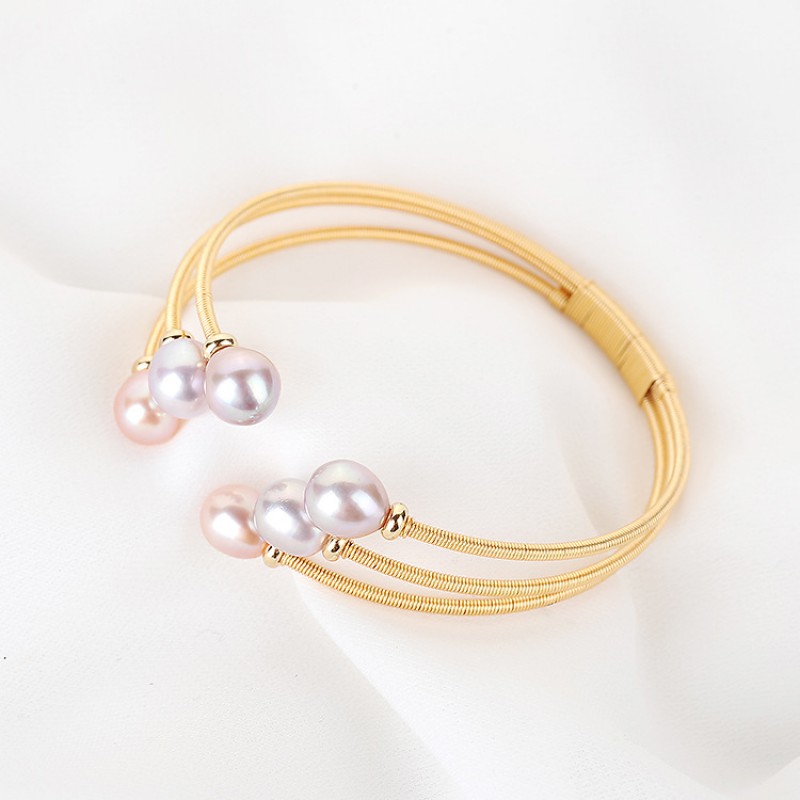 NATURE PEARL BANGLE 14 K GOLD FILLED