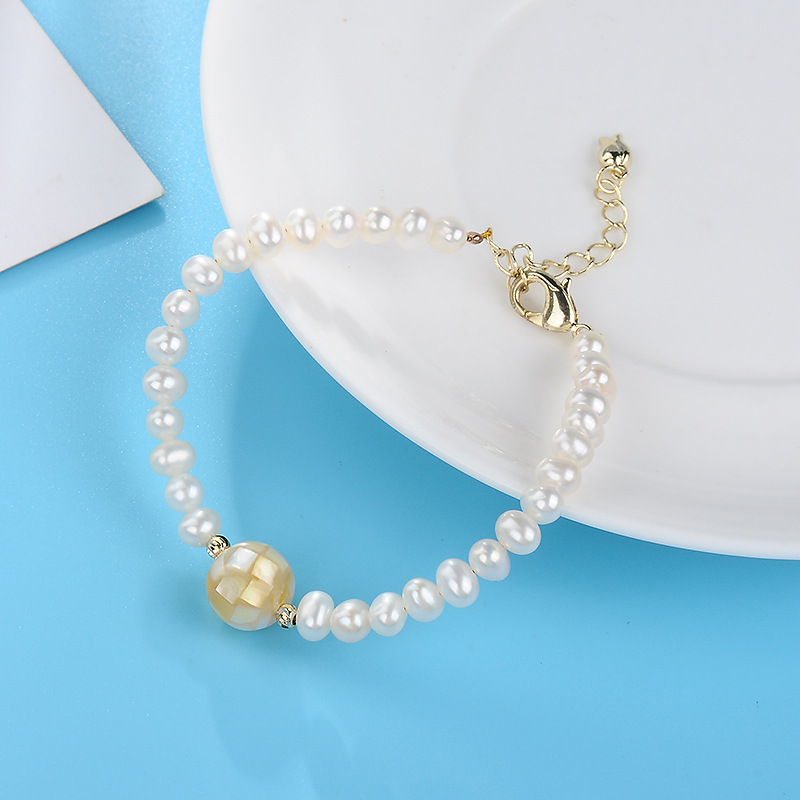 NATURAL PEARL BRACELET 14 K GOLD FILLED