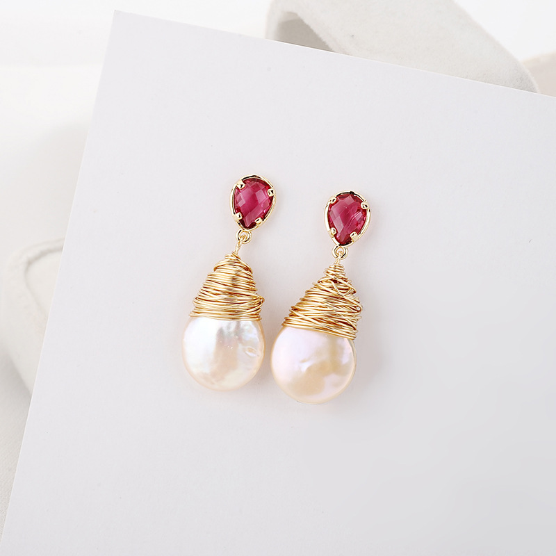 NATURAL BAROQUE PEARL DROP EARRINGS