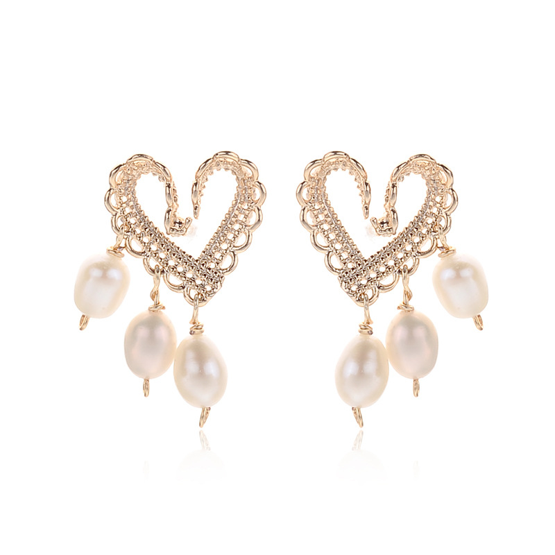 HEART EARRINGS NEATURAL PEARL