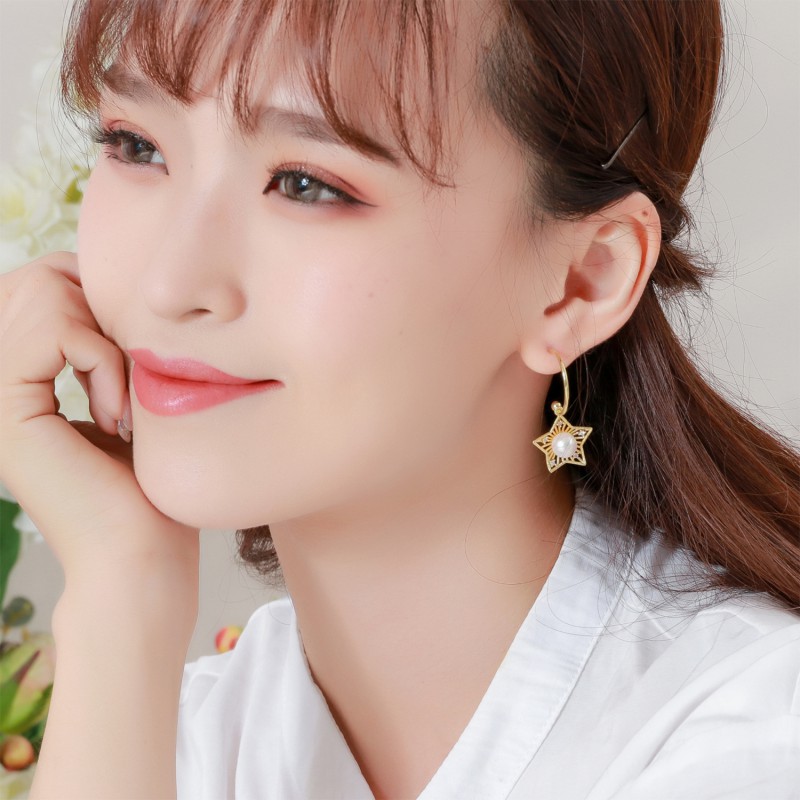 PEARL EARRINGS STAR DROP EARRING 