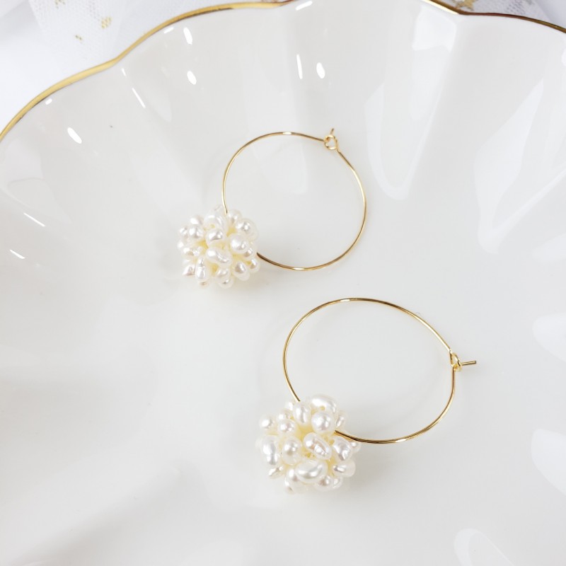 PEARL EARRINGS HOOPS