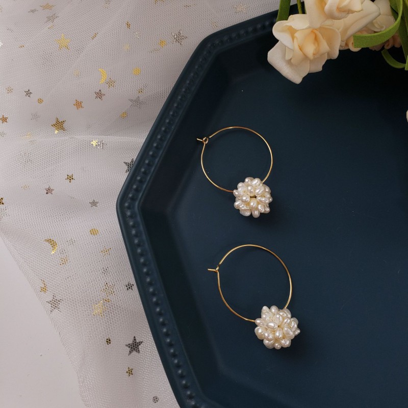 PEARL EARRINGS HOOPS