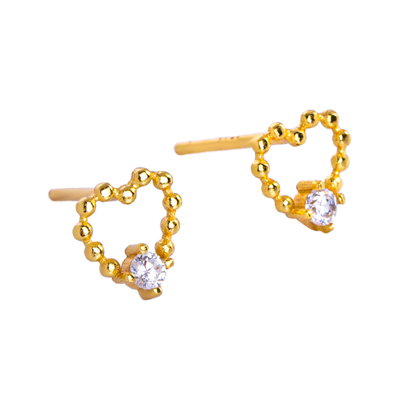 925 silver heart earrings stud