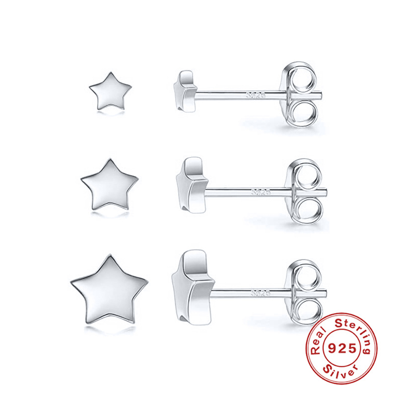 925 silver star earrings