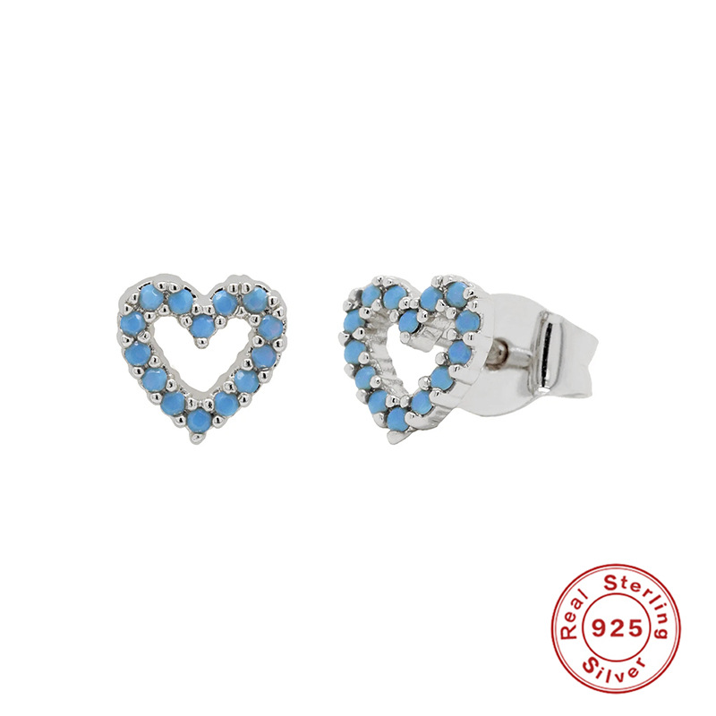 925 silver heart earrings