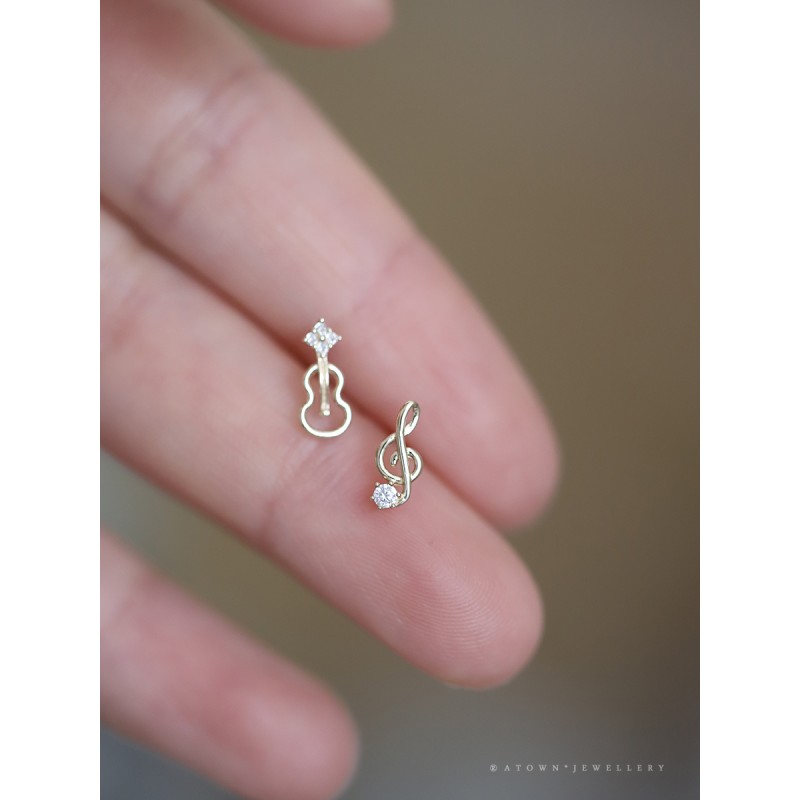 925 silver musial notes earrings