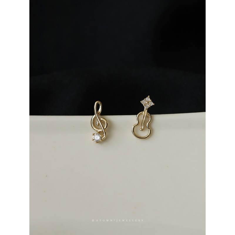 925 silver musial notes earrings