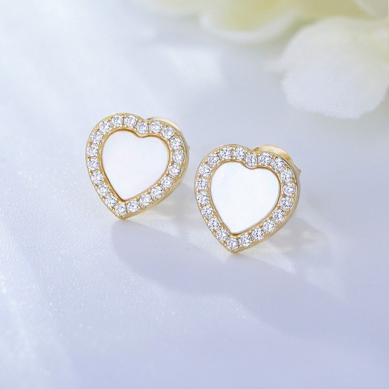 925 silver heart earrings