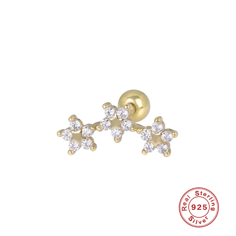 925 silver star earrings