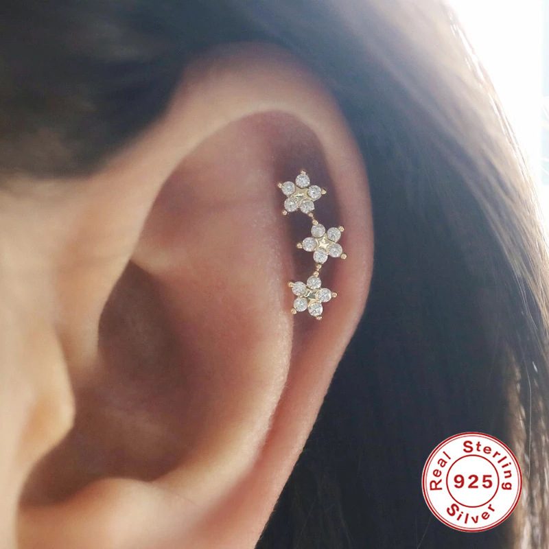 925 silver star earrings