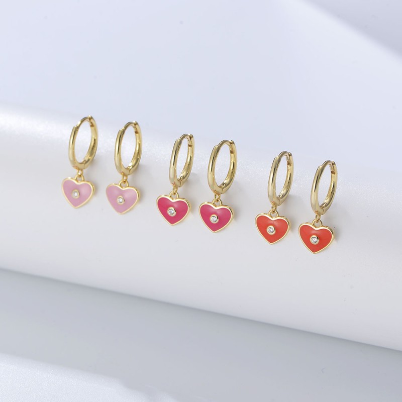 925 silver heart earrings