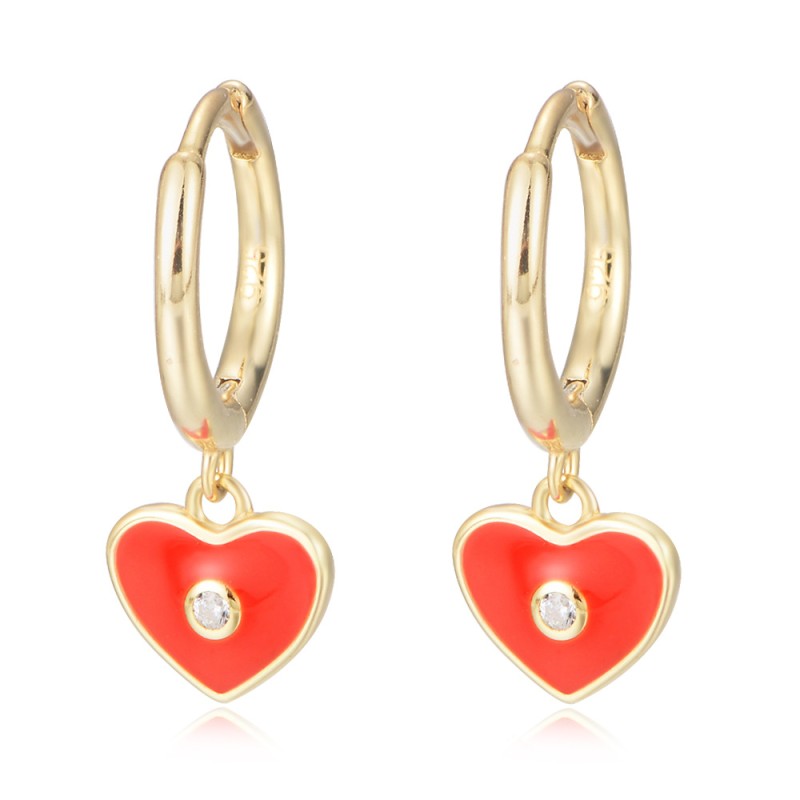 925 silver heart earrings