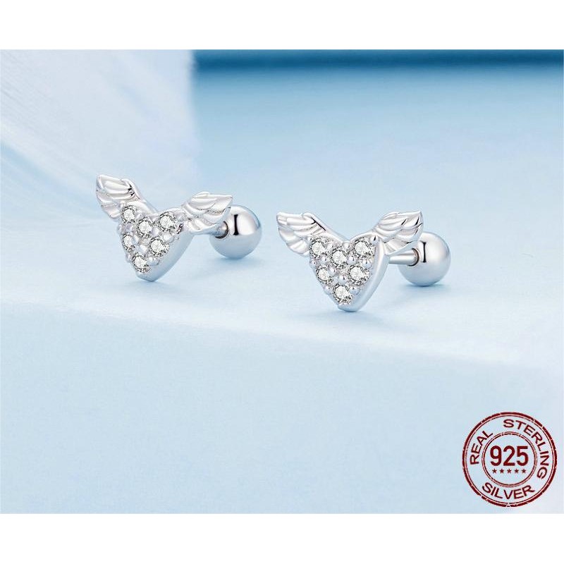 925 silver heart earrings