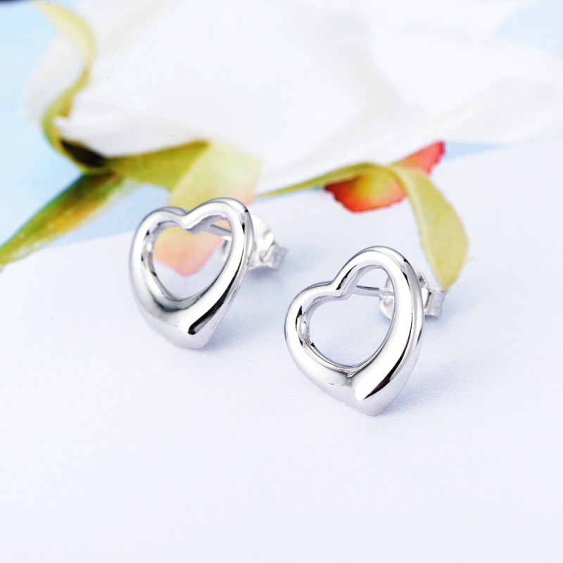 925 silver heart earrings