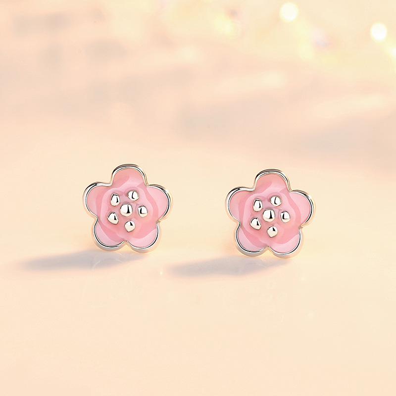 925 silver flower earrings