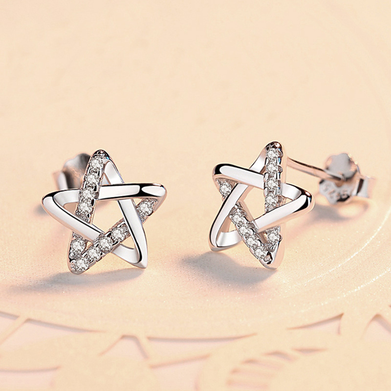 925 silver star earrings