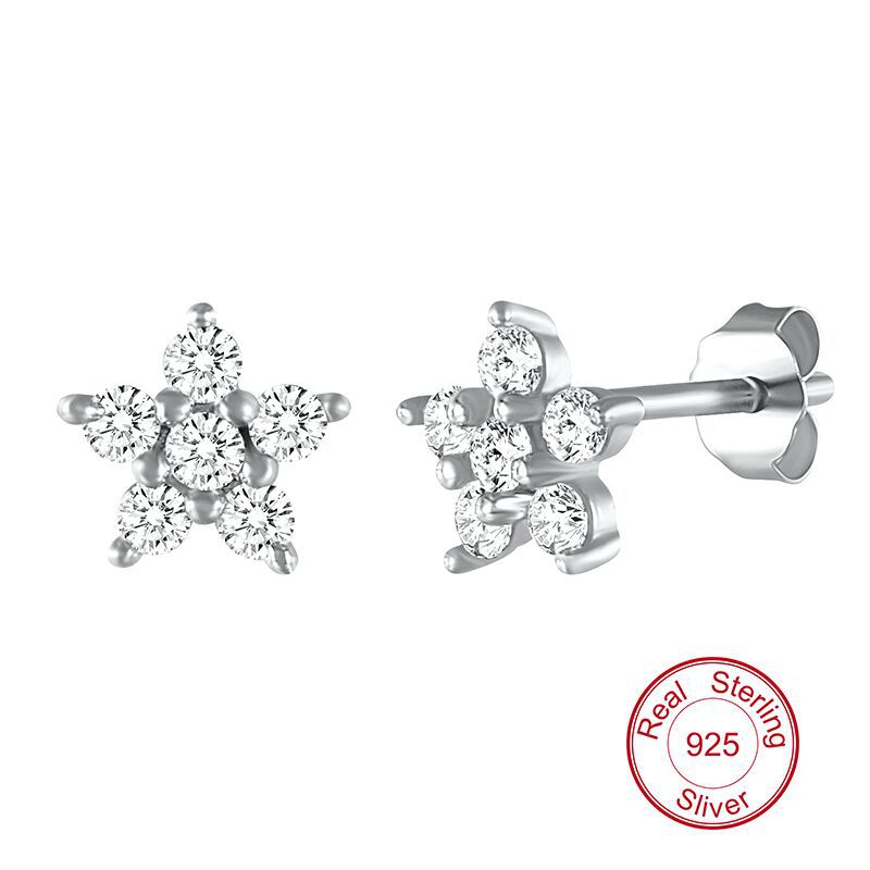 925silver star earrings