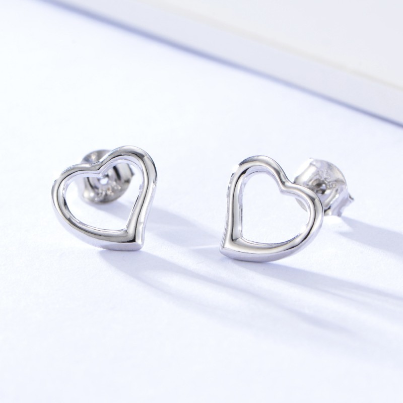 925 silver heart earrings