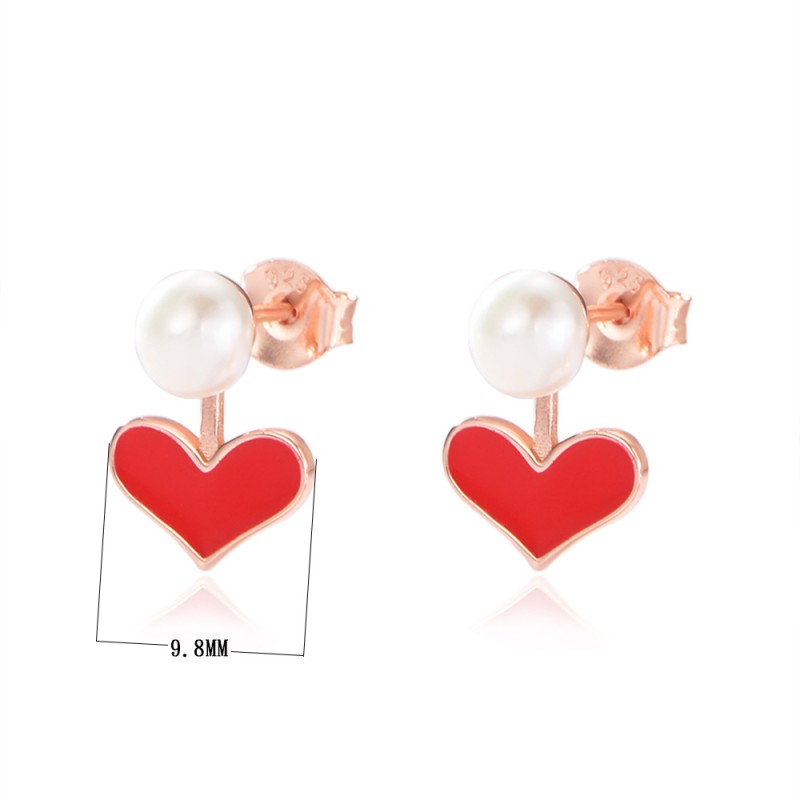 925 silver heart earrings