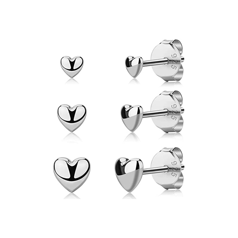 925 silver heart earrings