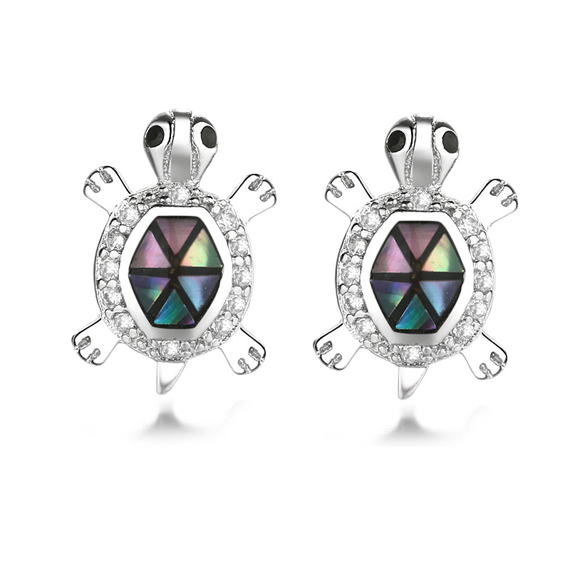 925 silver turtle earrings stud