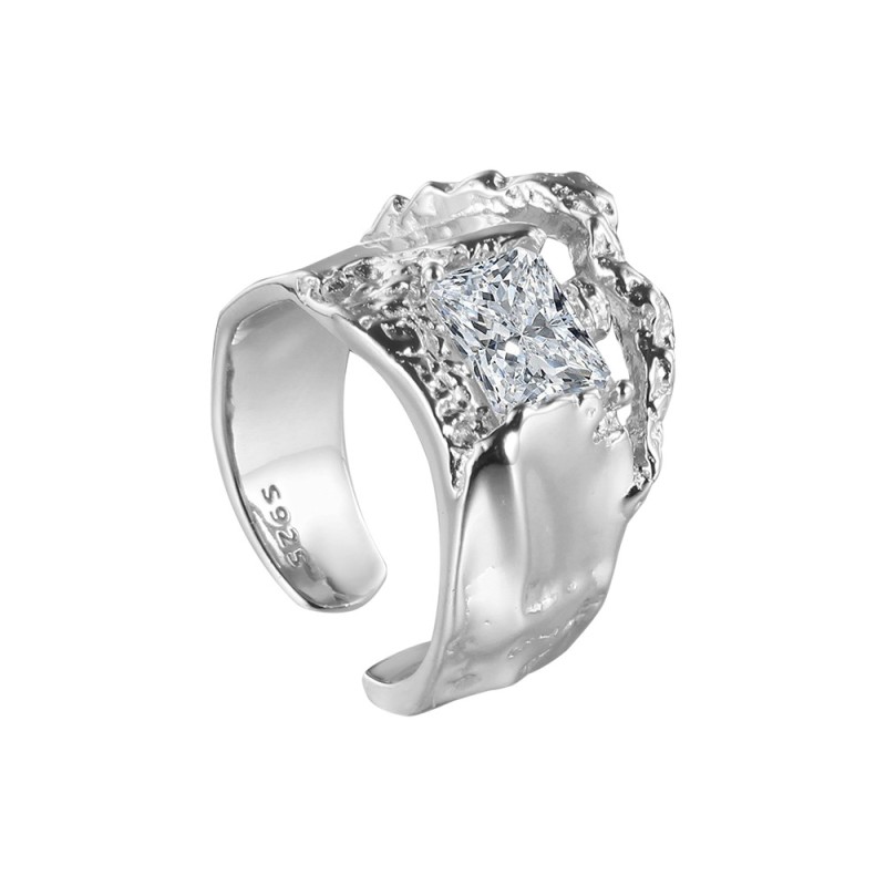 925 silver zircon irregular ring