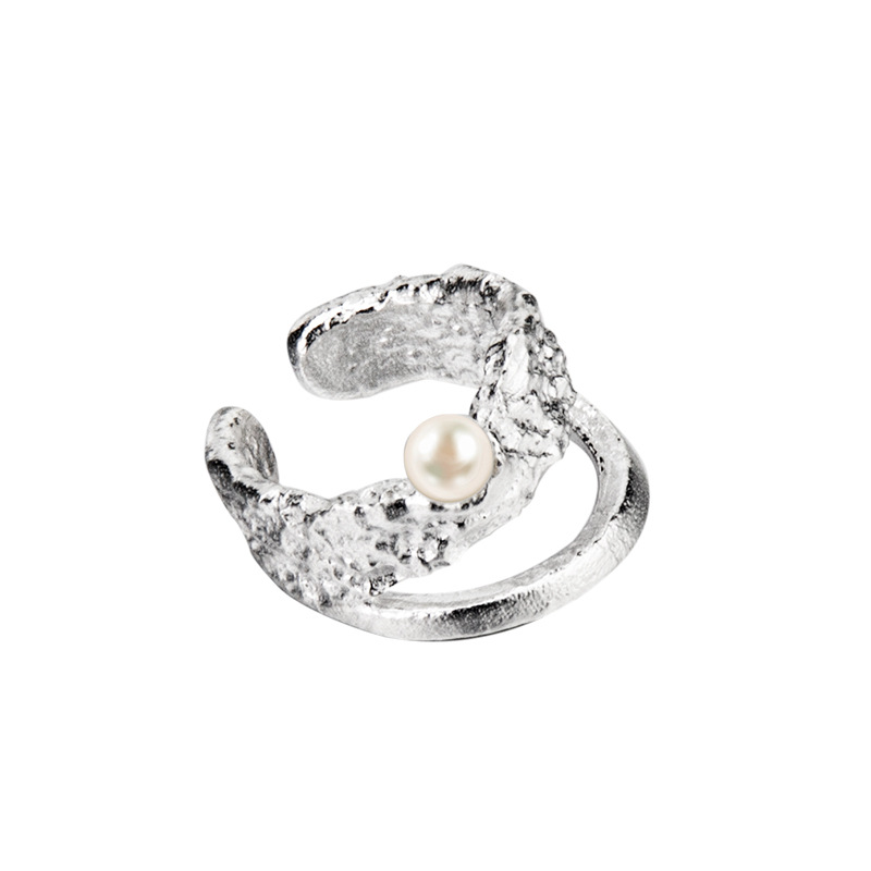 925 silver pearl hollow ear clip