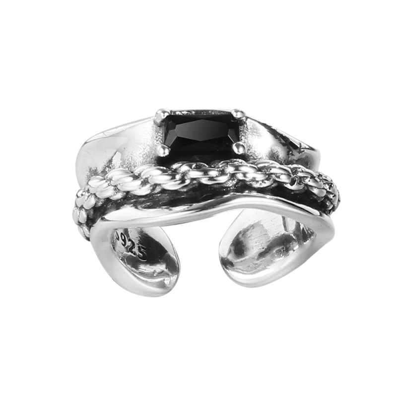 925 silver black diamond ear clip