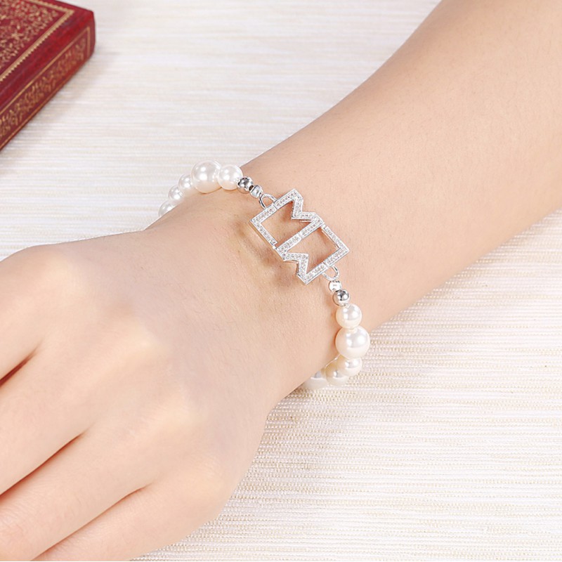 925 SILVER BRACELET WITH PEARL ELEMENT