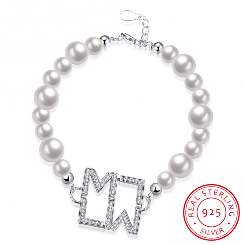 925 SILVER BRACELET WITH PEARL ELEMENT