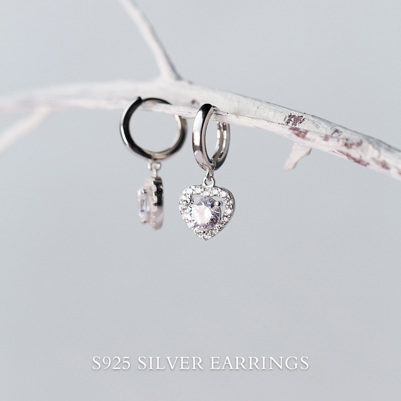 925silver heart earrings