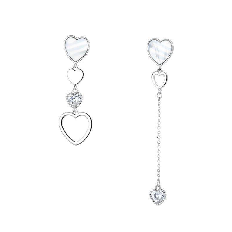 925 silver heart earrings