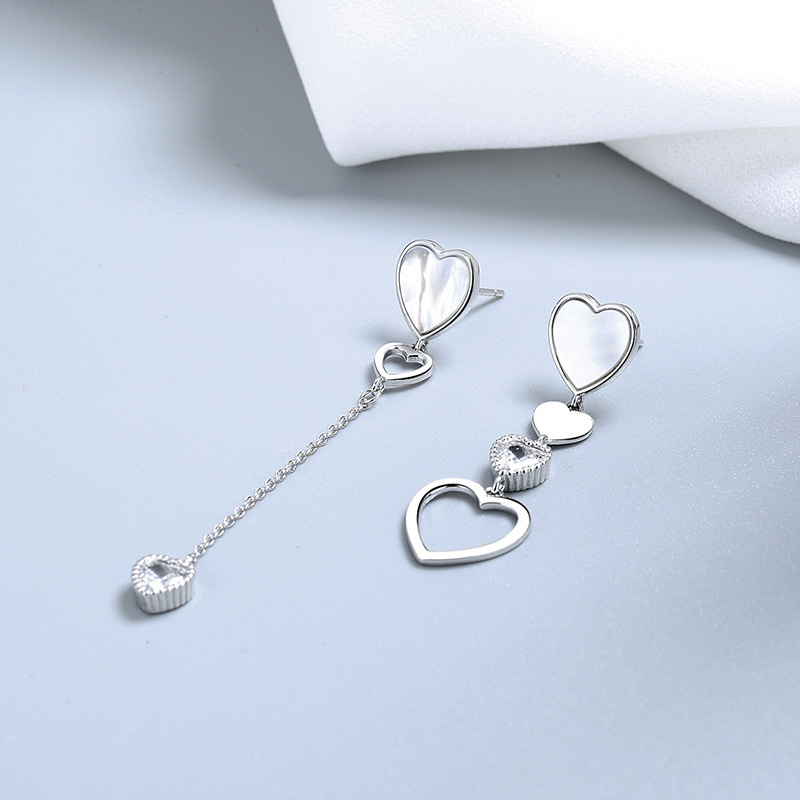 925 silver heart earrings