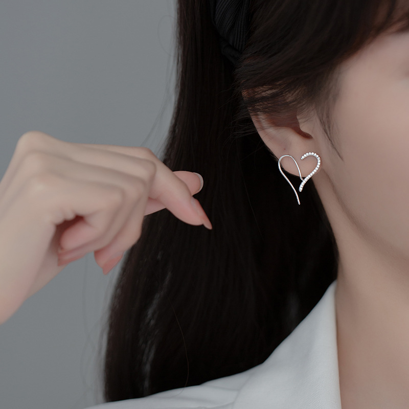 925 silver heart earrings