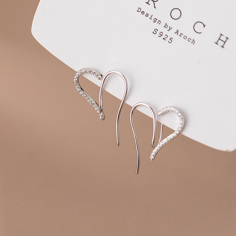 925 silver heart earrings