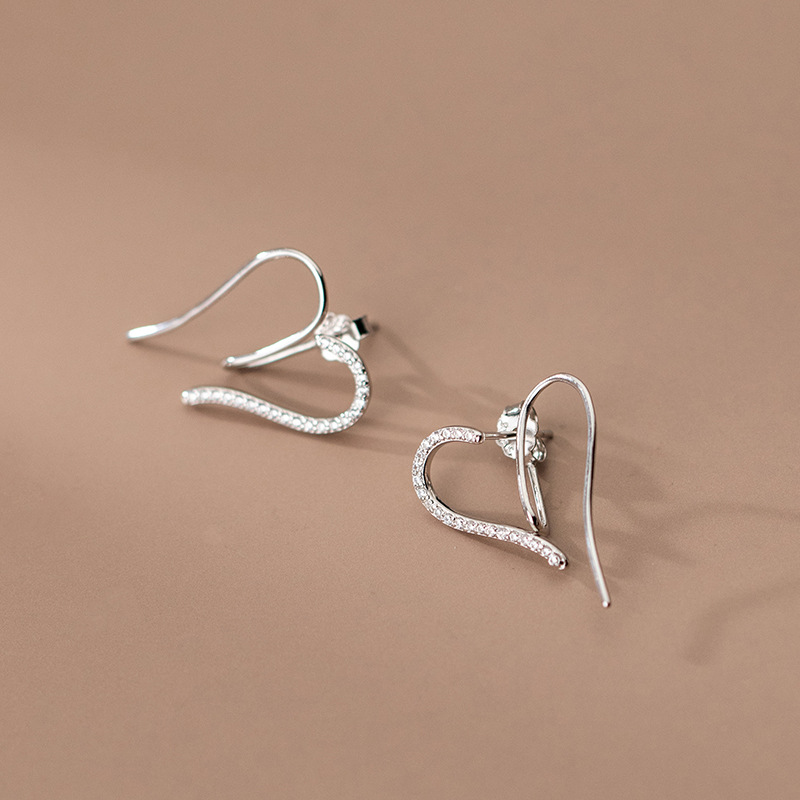 925 silver heart earrings