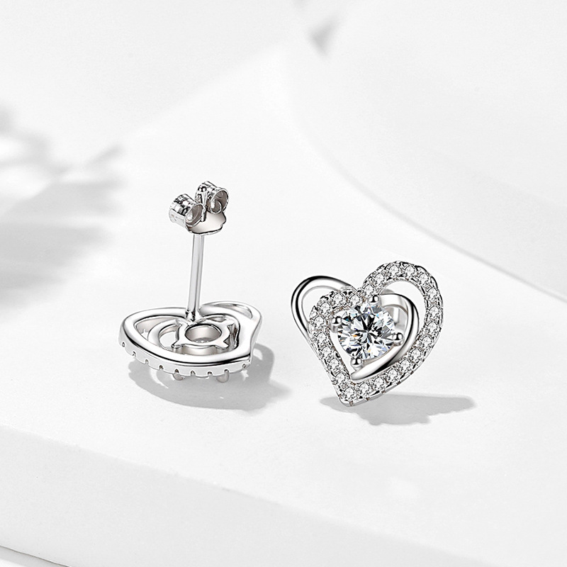 925 silver heart earrings