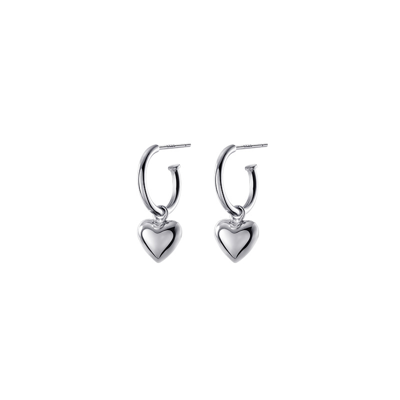 925 silver heart earrings