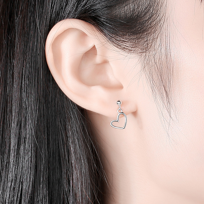 925 silver heart earrings