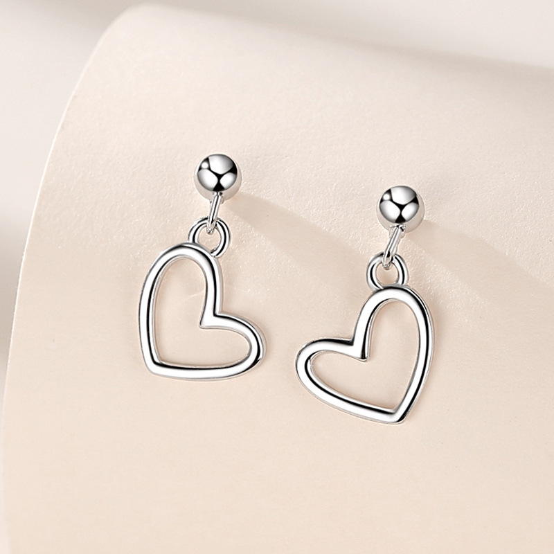 925 silver heart earrings