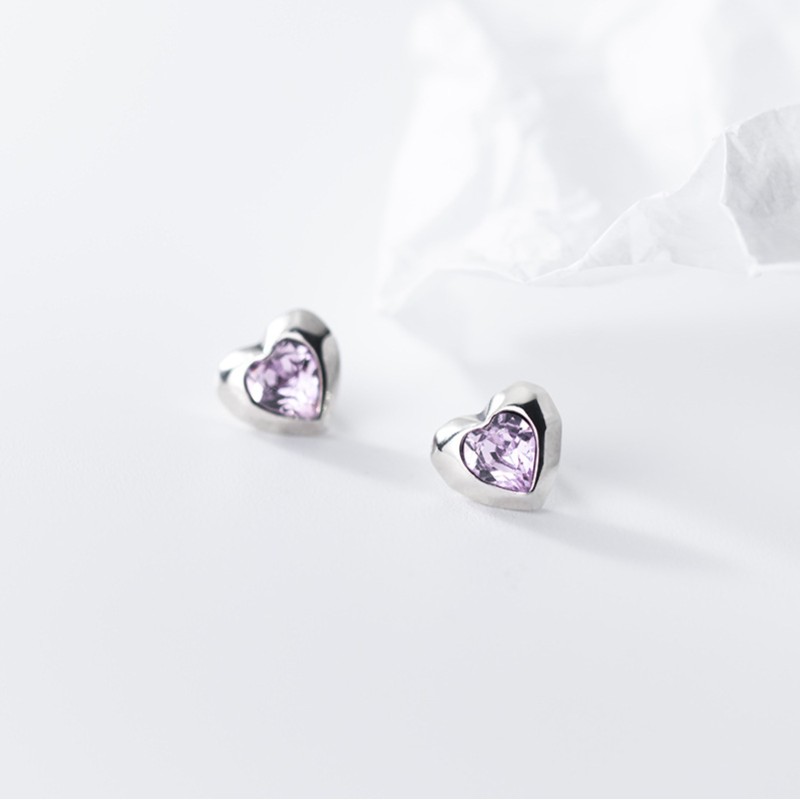 925 silver heart earrings