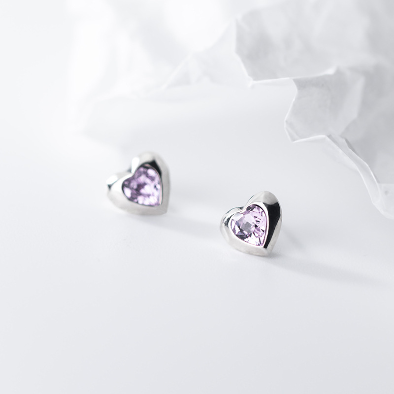 925 silver heart earrings