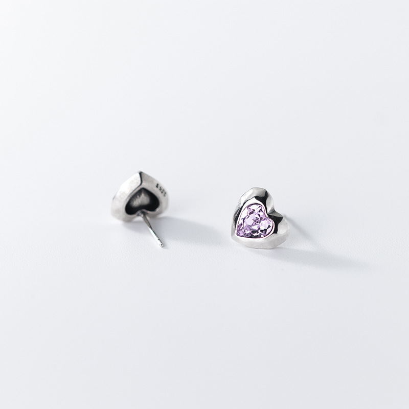 925 silver heart earrings