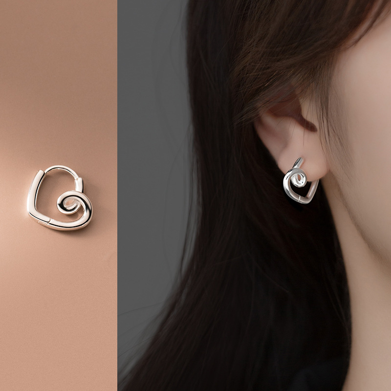 925 silver heart earrings